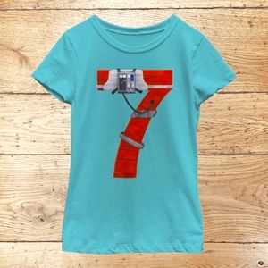 Girls STAR WARS Rebel Seven Girls Short Sleeve Tee Shirt Medium Tahiti Blue, M